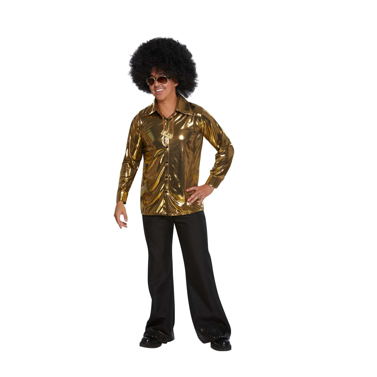 YIWU BAIGE CRAFT CO .L TD Costume Accessories 70s Disco Gold Shirt for Adults 810120714240