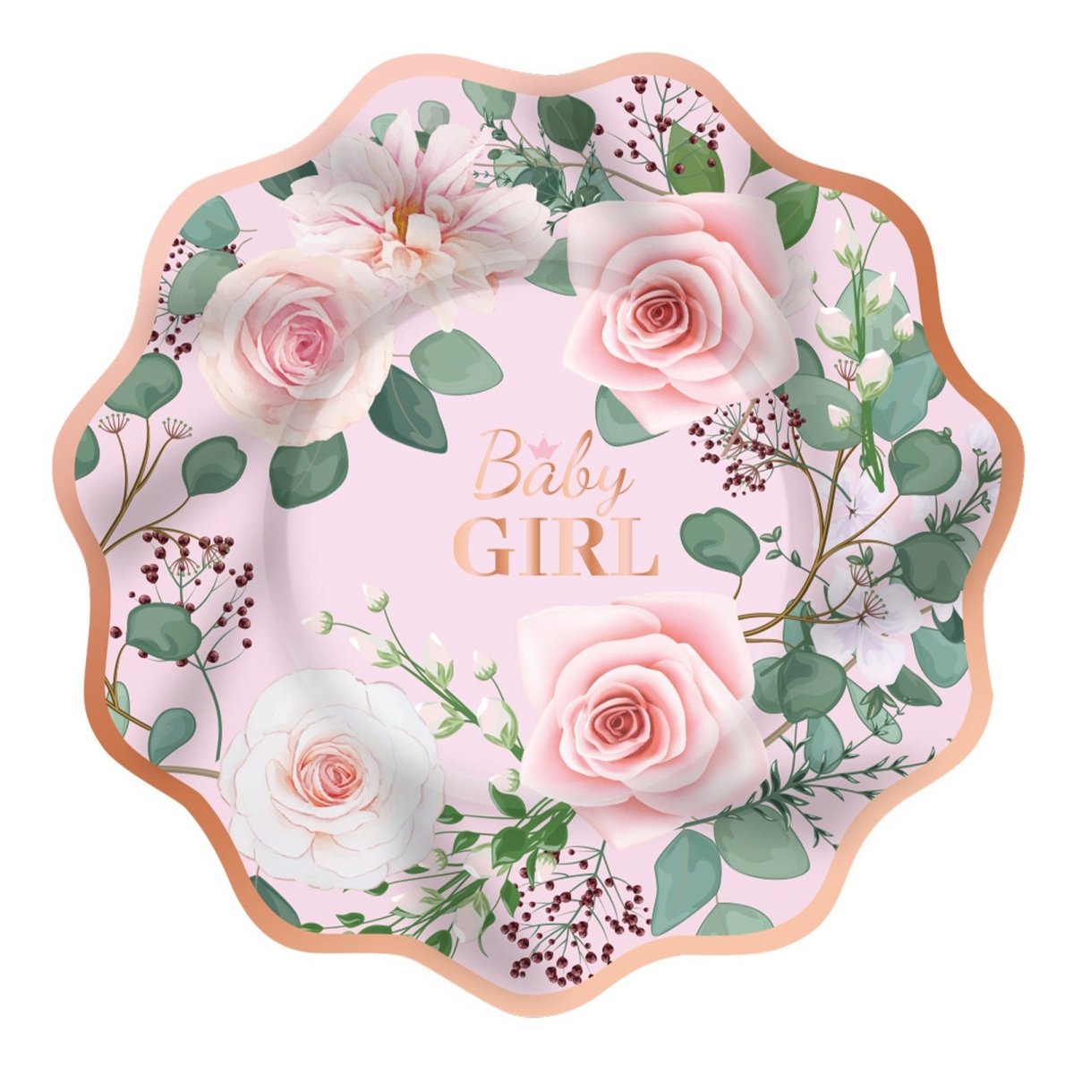 YIWU DAMAI Baby Shower Baby In Bloom Large Lunch Paper Plates, 10 Inches, 8 Count 810120719795