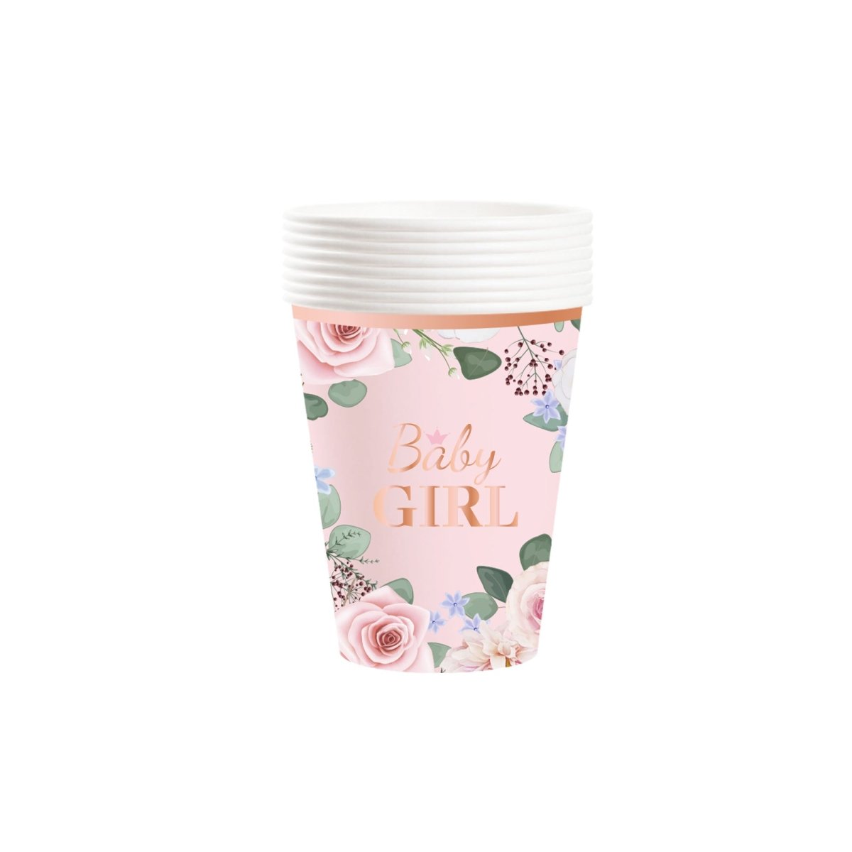 YIWU DAMAI Baby Shower Baby In Bloom Paper Cups, 9 Oz, 8 Count 810120719801
