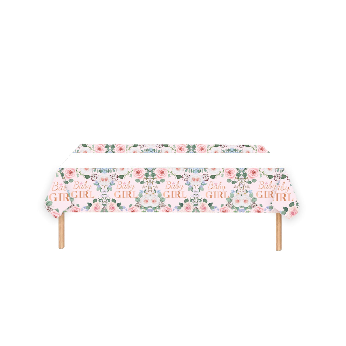 YIWU DAMAI Baby Shower Baby In Bloom Rectangular Paper Table Cover, 47 x 70 Inches, 1 Count 810120719825