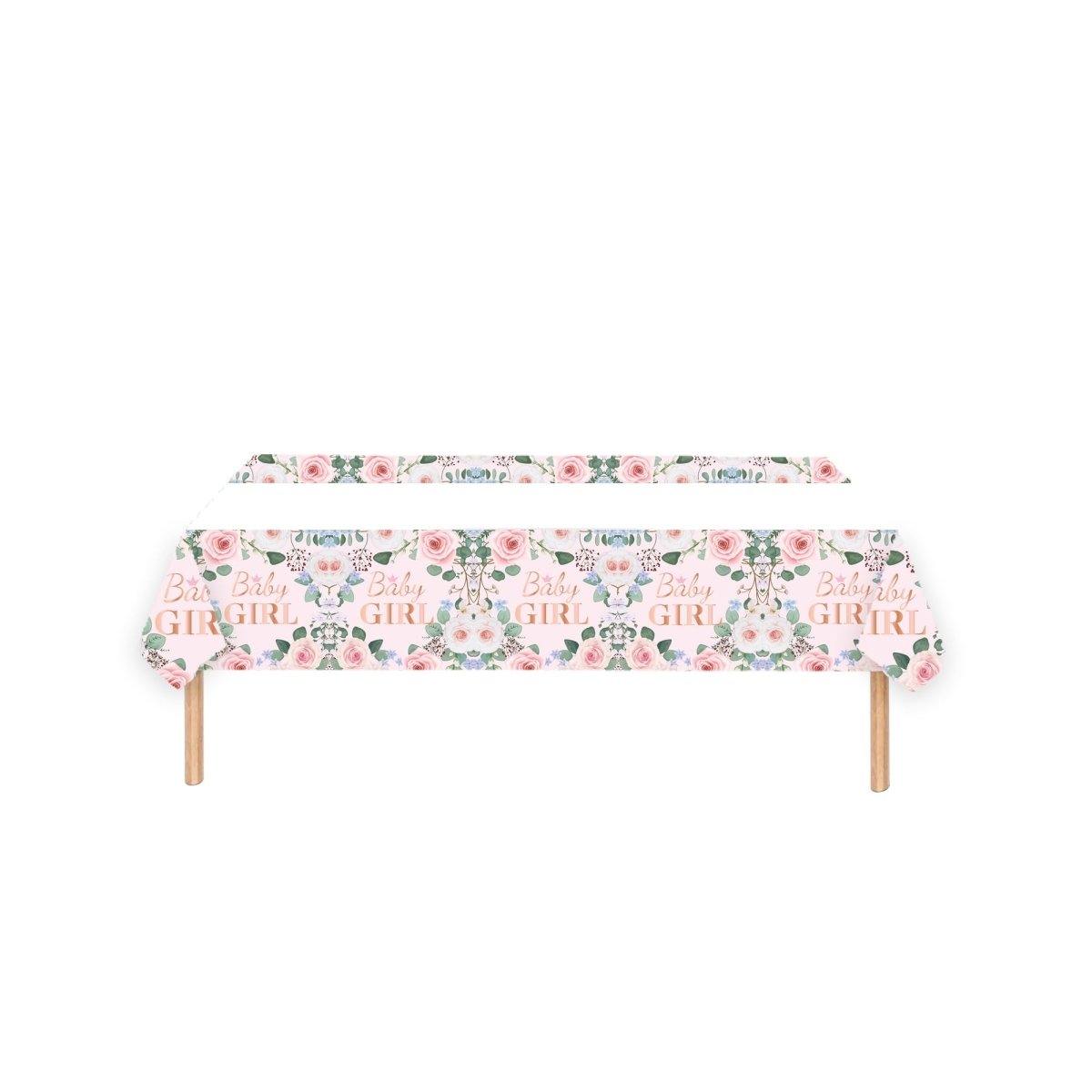 YIWU DAMAI Baby Shower Baby In Bloom Rectangular Paper Table Cover, 47 x 70 Inches, 1 Count 810120719825