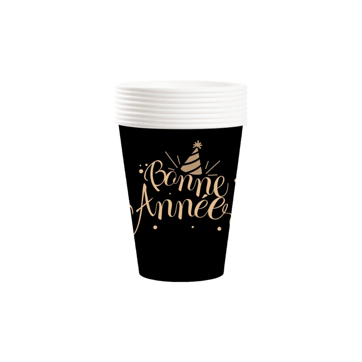 YIWU DAMAI Christmas Bonne Année 2026 Paper Cups, 9 Oz, 8 Count 840482500557