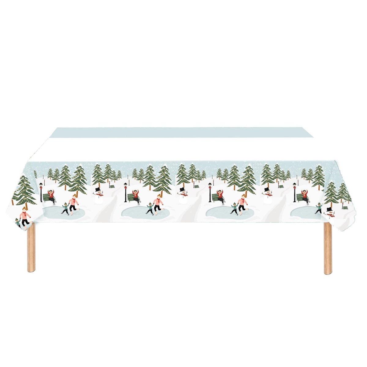 YIWU DAMAI Christmas Christmas at the Chalet Rectangular Paper Table Cover, 120 x 180 Inches, 1 Count 840482501240