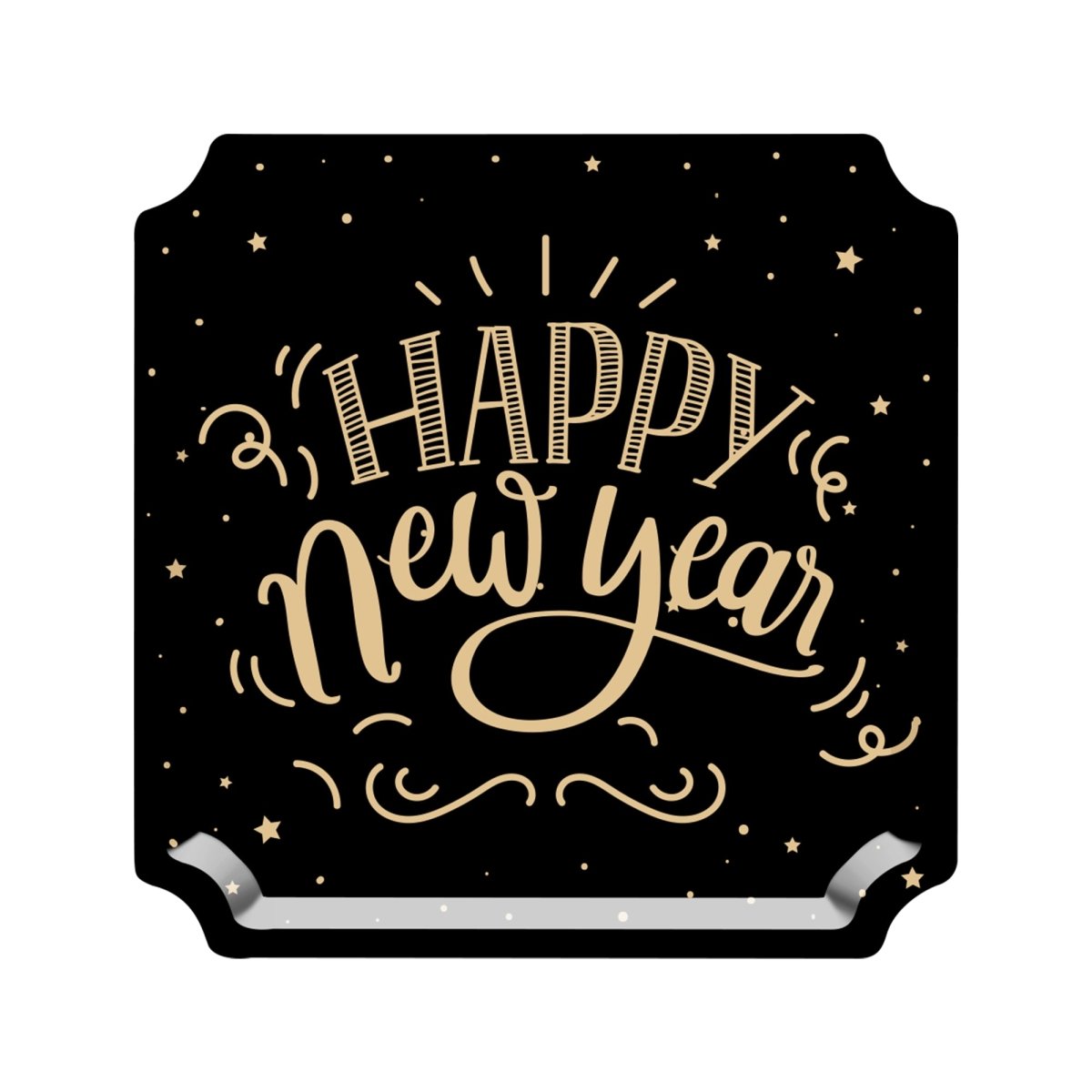 YIWU DAMAI Christmas New Year 2026 Large Square Lunch Paper Plates, 10 Inches, 8 Count 840482500496