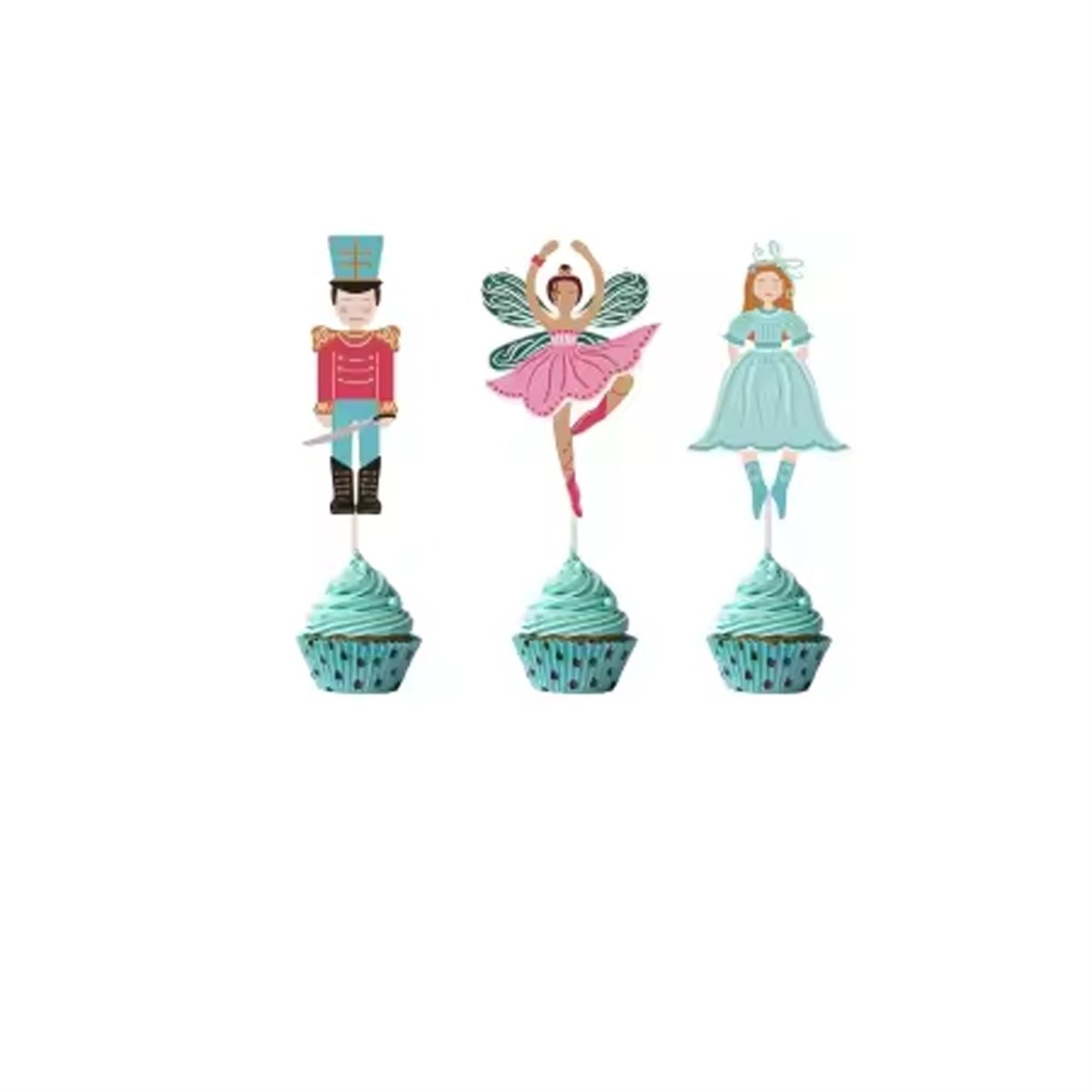 YIWU DAMAI Christmas Nutcracker Cupcake Toppers, 12 Count 840482501134
