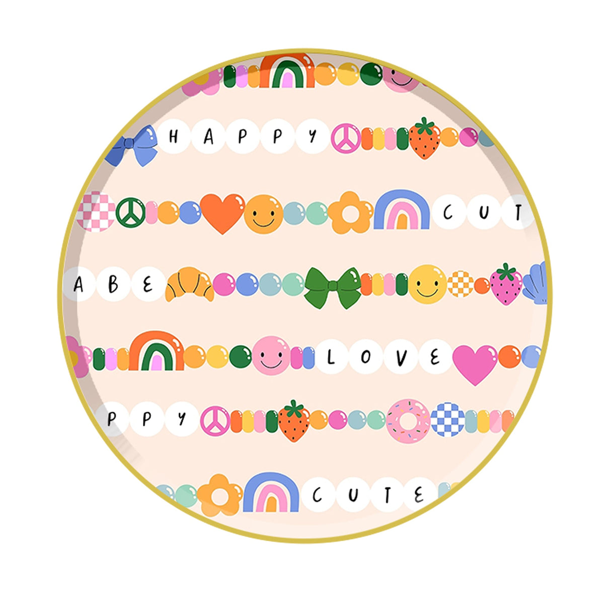 YIWU DAMAI Everyday Entertaining Friendship Large Round Lunch Paper Plates, 9 Inches, 8 Count 840482500595