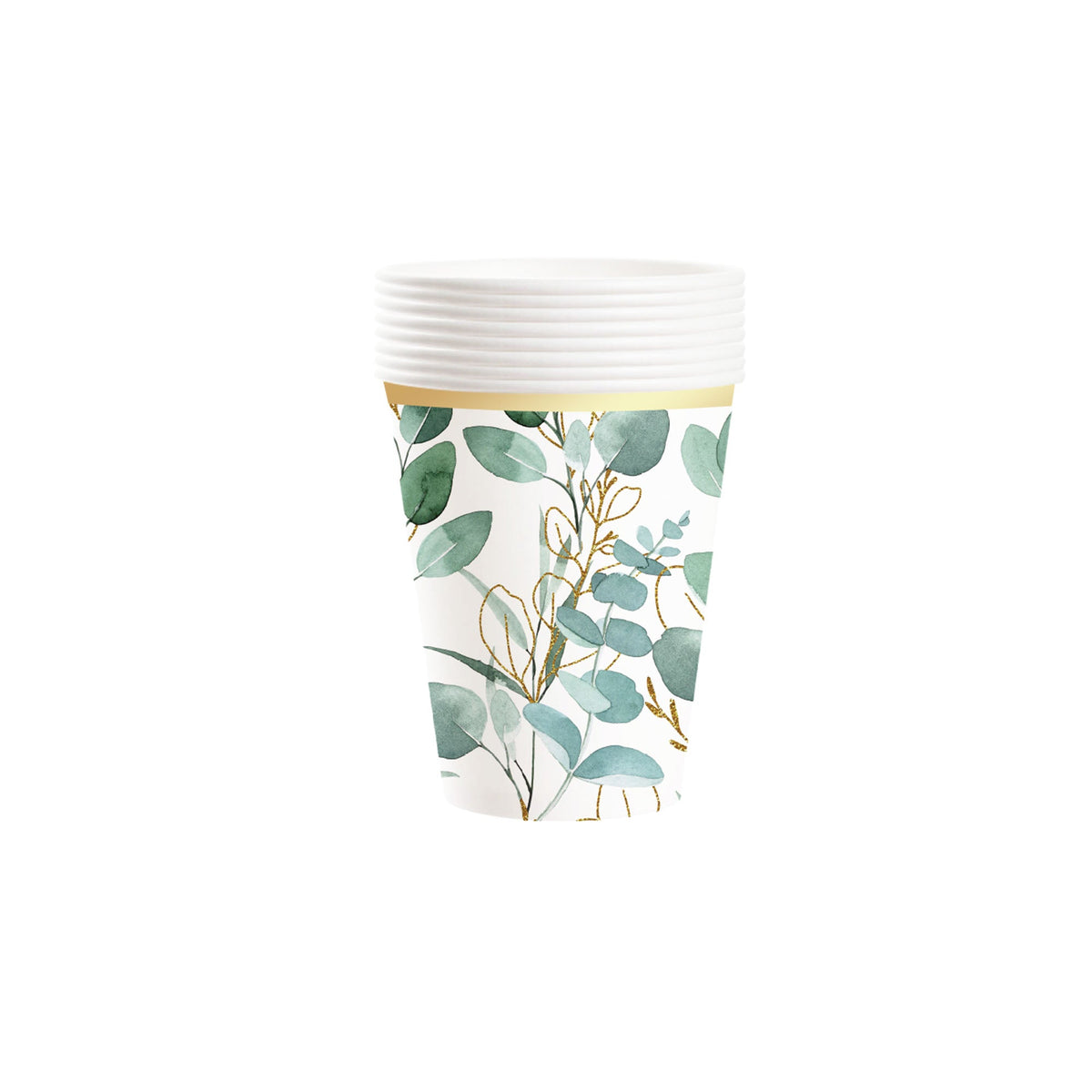 YIWU DAMAI Everyday Entertaining Golden Foliage Paper Cups, 9 Oz, 8 Count 810120719689