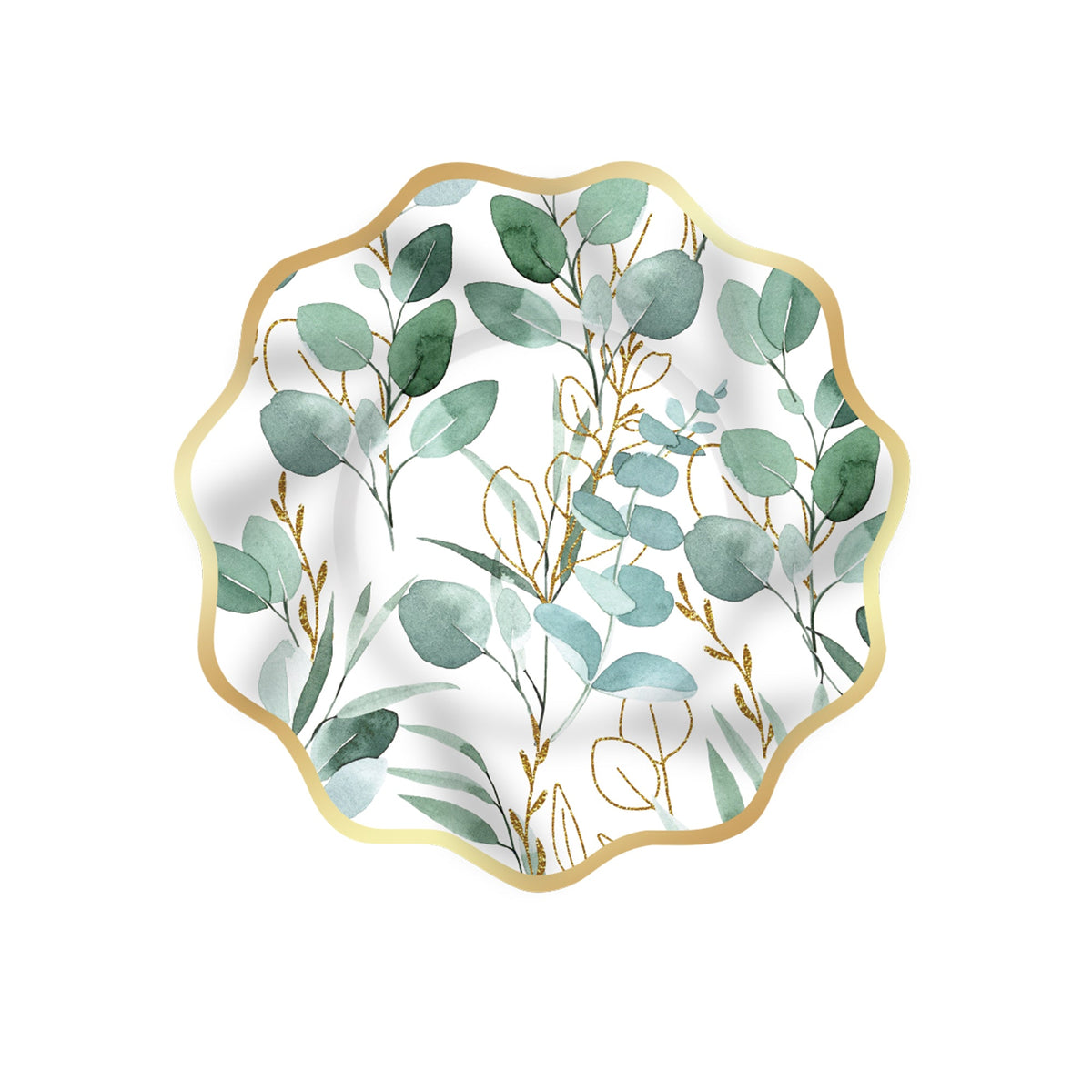 YIWU DAMAI Everyday Entertaining Golden Foliage Small Dessert Paper Plates, 8 Inches, 8 Count 810120719665
