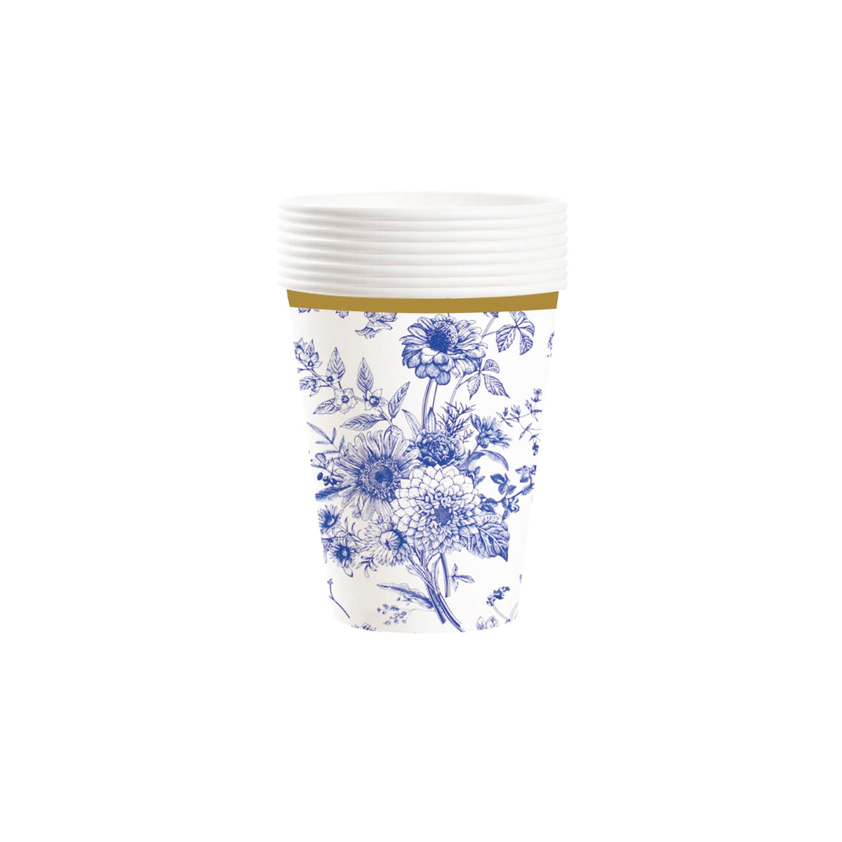 YIWU DAMAI Everyday Entertaining Majestic Flowers Paper Cups, 9 Oz, 8 Count 810120719627