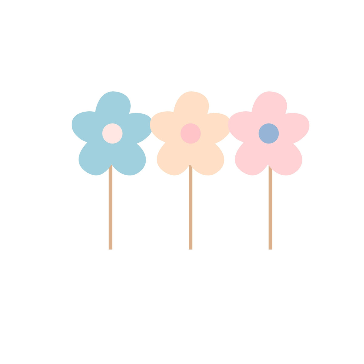 YIWU DAMAI Everyday Entertaining Sprinkle of Flowers Cupcake Toppers, 12 Count 840482500953