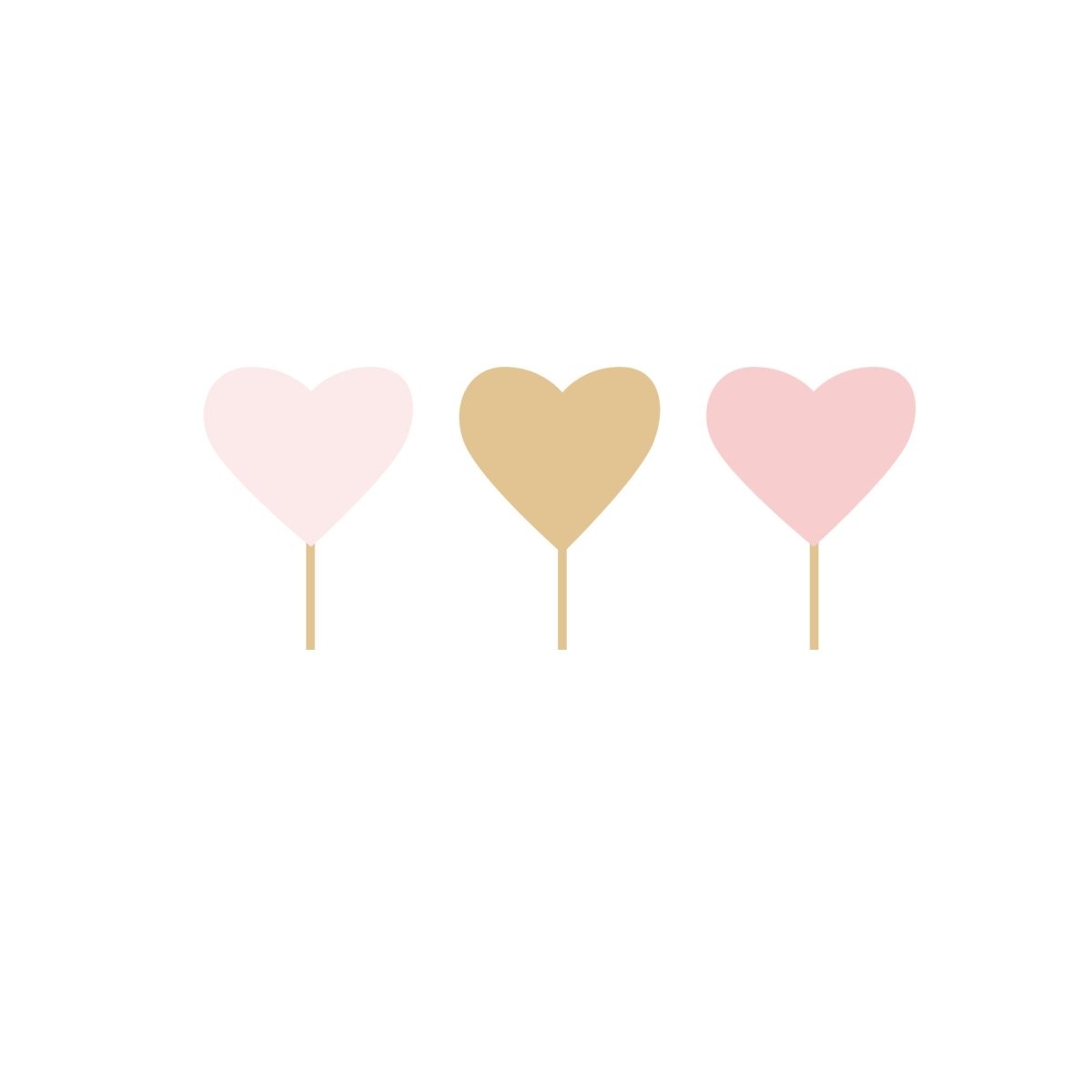 YIWU DAMAI General Birthday Blushing Hearts Cupcake Toppers, 12 Count 810120719597