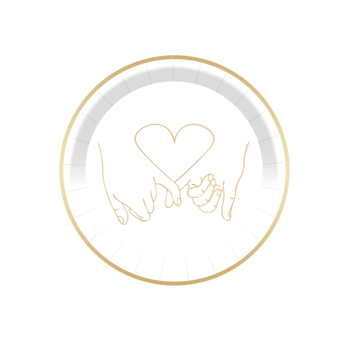 YIWU DAMAI General Birthday Blushing Hearts Small Round Dessert Paper Plates, 7 Inches, 8 Count 810120719542