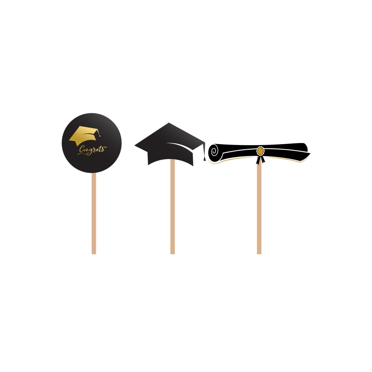 YIWU DAMAI Graduation Graduation Cupcake Toppers, 12 Count 840482501356