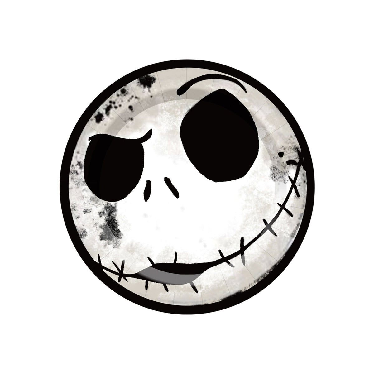 YIWU DAMAI Halloween Nightmare Before Christmas Small Round Dessert Paper Plates, 7 Inches, 8 Count 840482501530