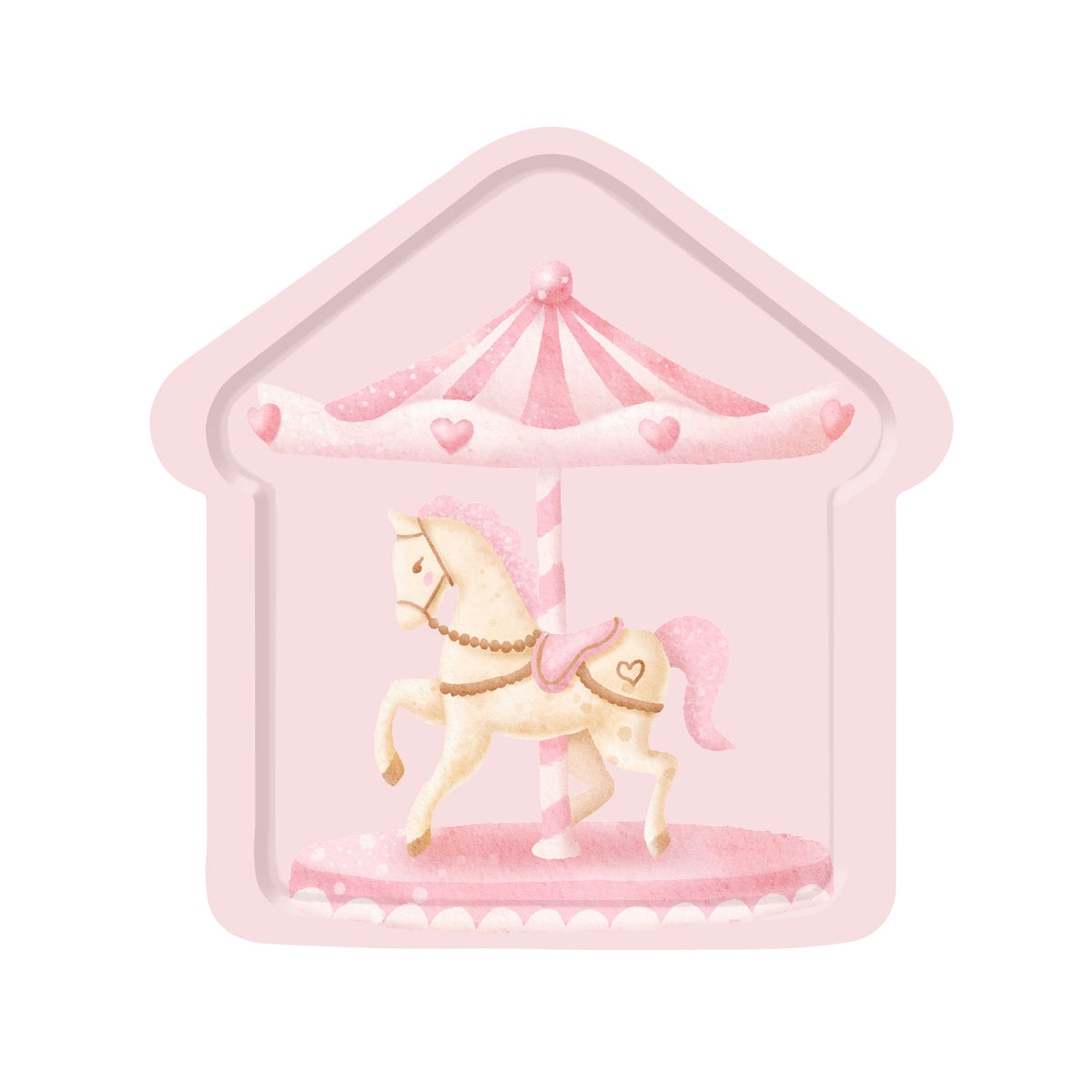 YIWU DAMAI Kids Birthday Dream Carousel Birthday Large Lunch Paper Plates, 9 Inches, 8 Count 840482500052