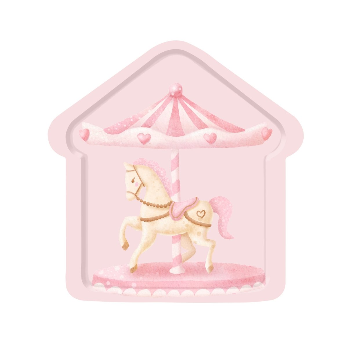 YIWU DAMAI Kids Birthday Dream Carousel Birthday Large Lunch Paper Plates, 9 Inches, 8 Count 840482500052