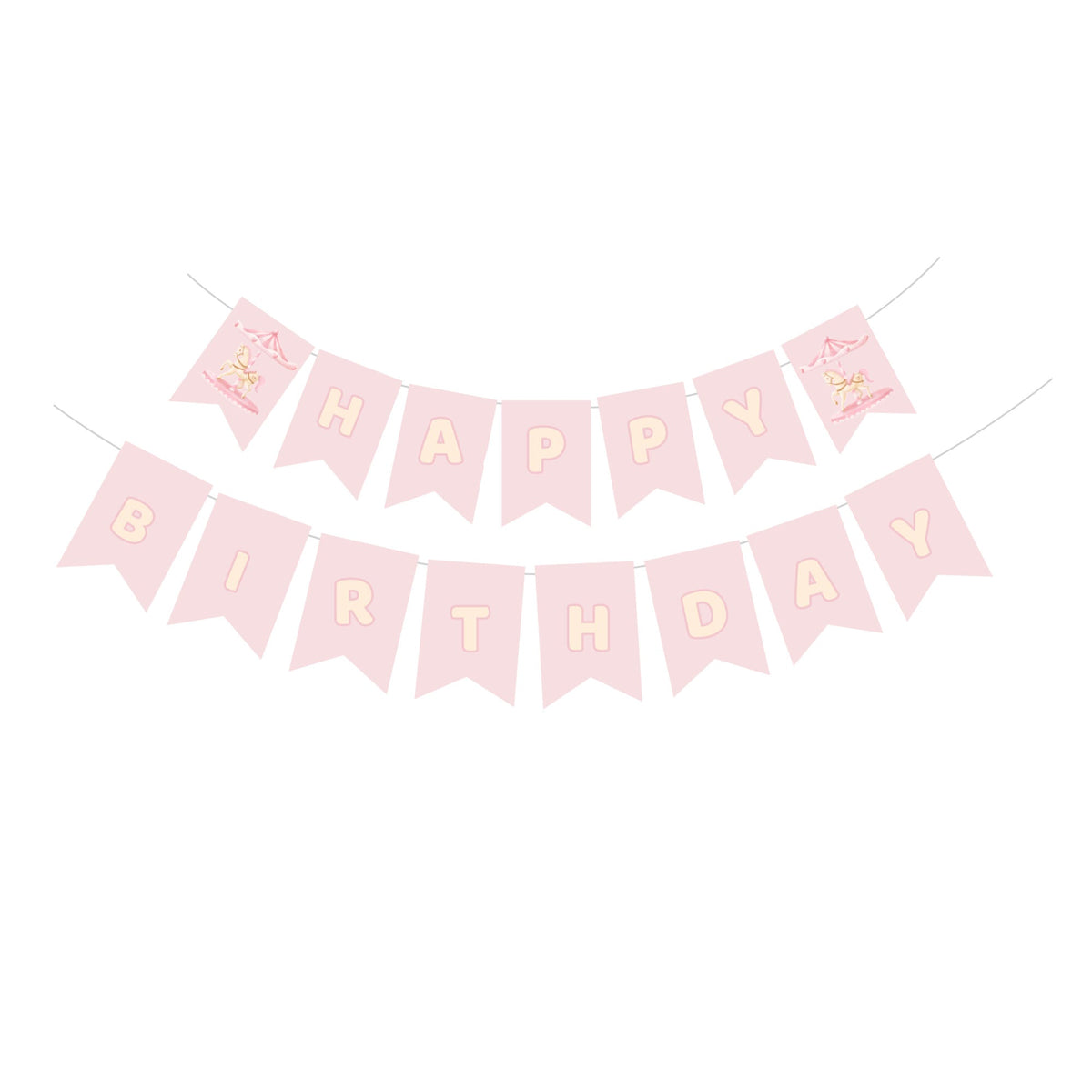 YIWU DAMAI Kids Birthday Dream Carousel Happy Birthday Paper Banner, 118 Inches, 1 Count 840482500120