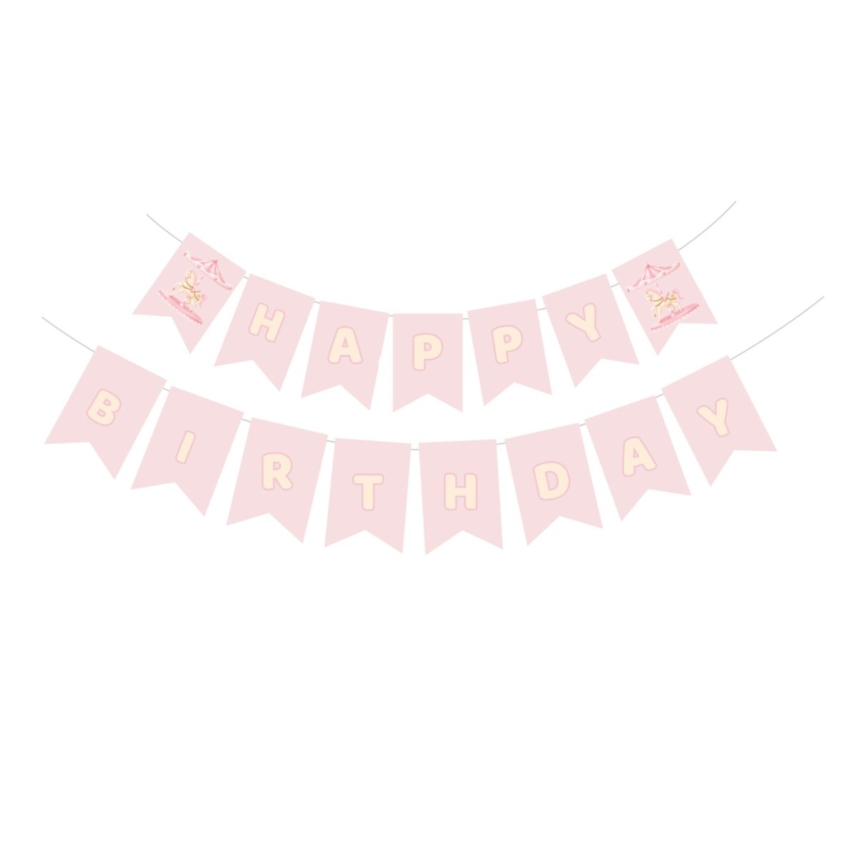 YIWU DAMAI Kids Birthday Dream Carousel Happy Birthday Paper Banner, 118 Inches, 1 Count 840482500120