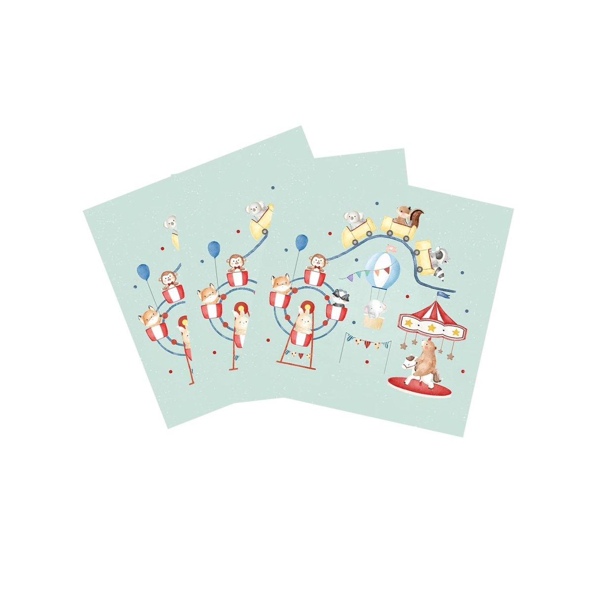 YIWU DAMAI Kids Birthday Enchanted Carousel Birthday Large Lunch Napkins, 16 Count 840482500809
