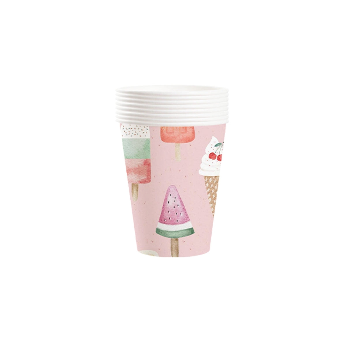 YIWU DAMAI Kids Birthday Frosty Delight Birthday Paper Cups, 9 Oz, 8 Count 840482500168