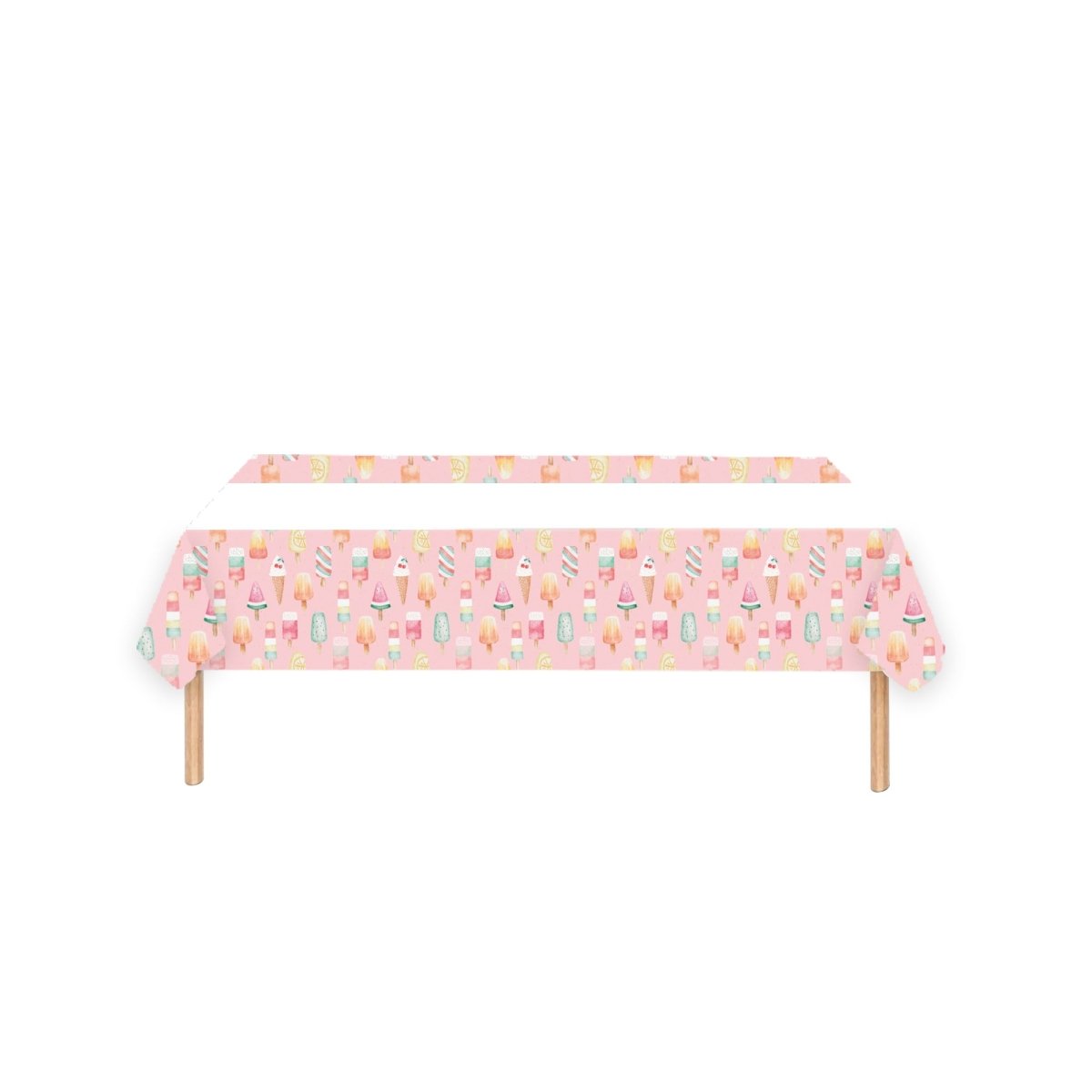 YIWU DAMAI Kids Birthday Frosty Delight Birthday Rectangular Paper Table Cover, 47 x 70 Inches, 1 Count 840482500182
