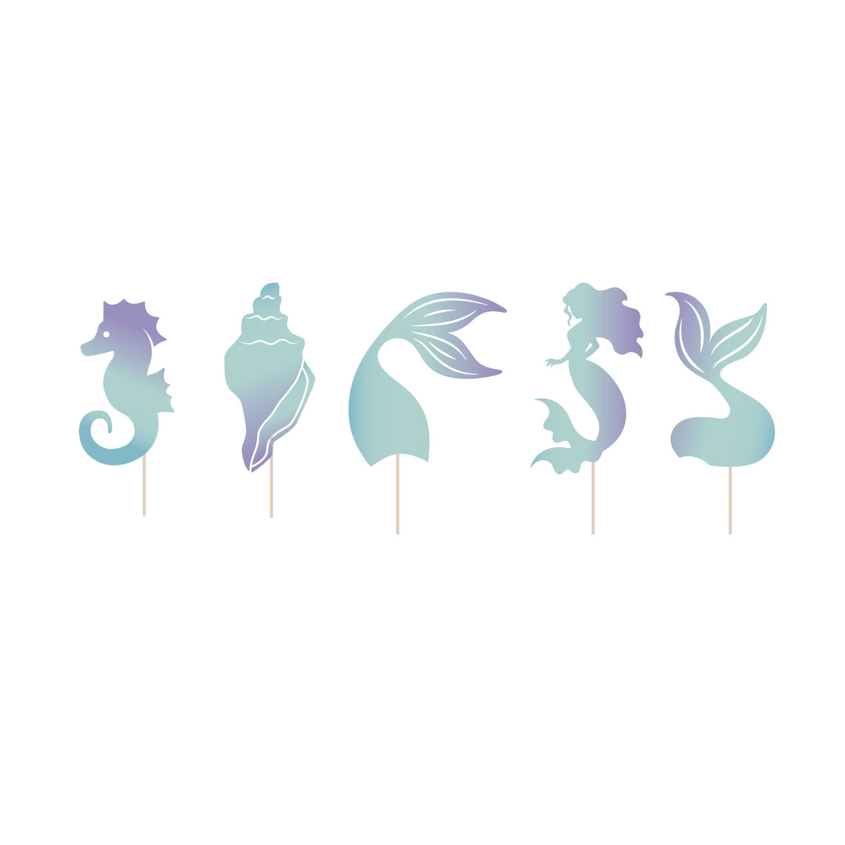 YIWU DAMAI Kids Birthday Mermaid Lagoon Birthday Cupcake Toppers, 12 Count 840482501042