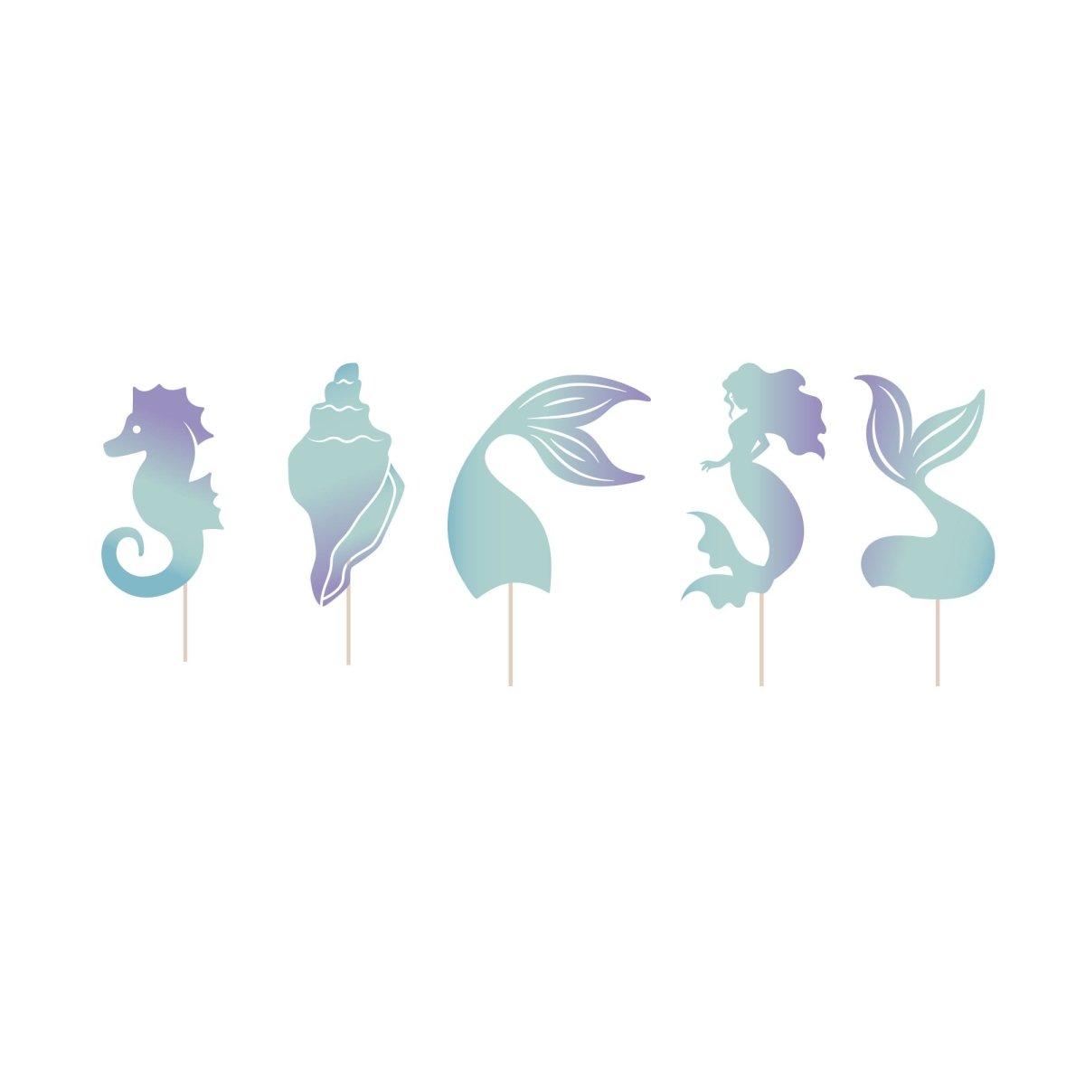 YIWU DAMAI Kids Birthday Mermaid Lagoon Birthday Cupcake Toppers, 12 Count 840482501042