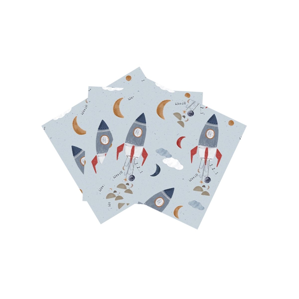 YIWU DAMAI Kids Birthday Rocket Blast Birthday Large Lunch Napkins, 16 Count 810120719962