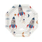 YIWU DAMAI Kids Birthday Rocket Blast Birthday Large Lunch Paper Plates, 9 Inches, 8 Count 810120719948