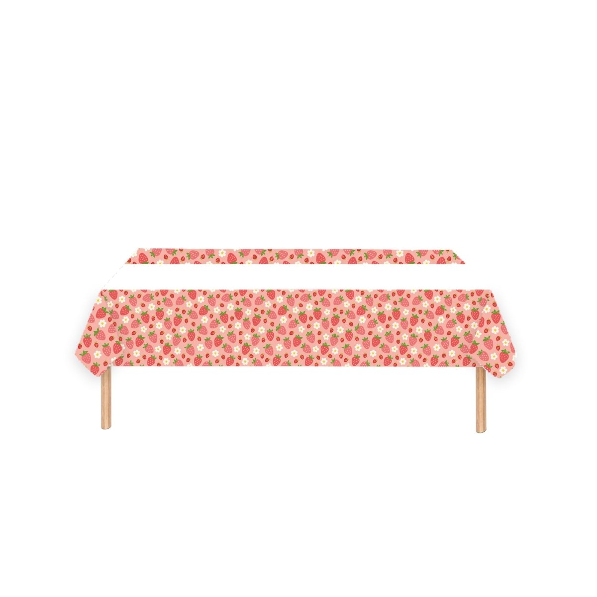 YIWU DAMAI Kids Birthday Strawberry Garden Birthday Rectangular Paper Table Cover, 47 x 70 Inches, 1 Count 840482500274