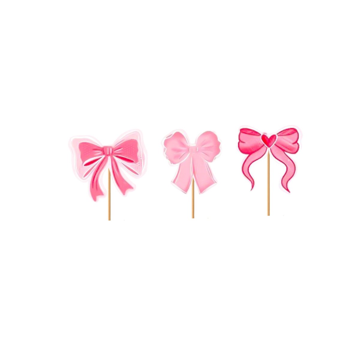 YIWU DAMAI Kids Birthday Sweet Bows Birthday Cupcake Toppers, 12 Count 840482500700