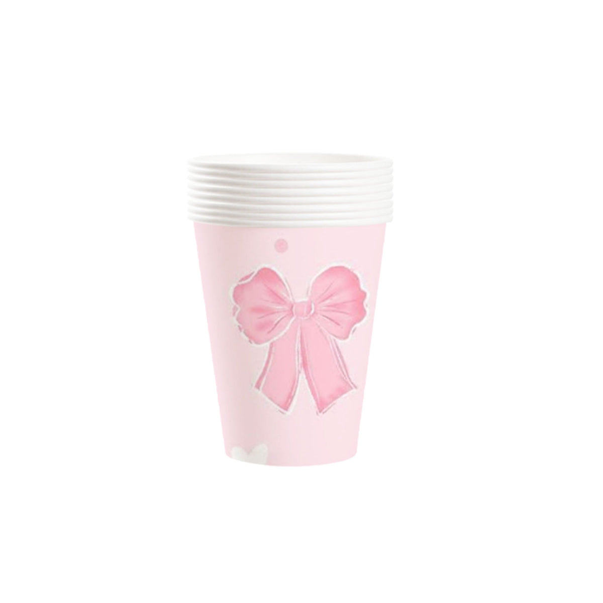 YIWU DAMAI Kids Birthday Sweet Bows Birthday Paper Cups, 9 Oz, 8 Count 840482500663