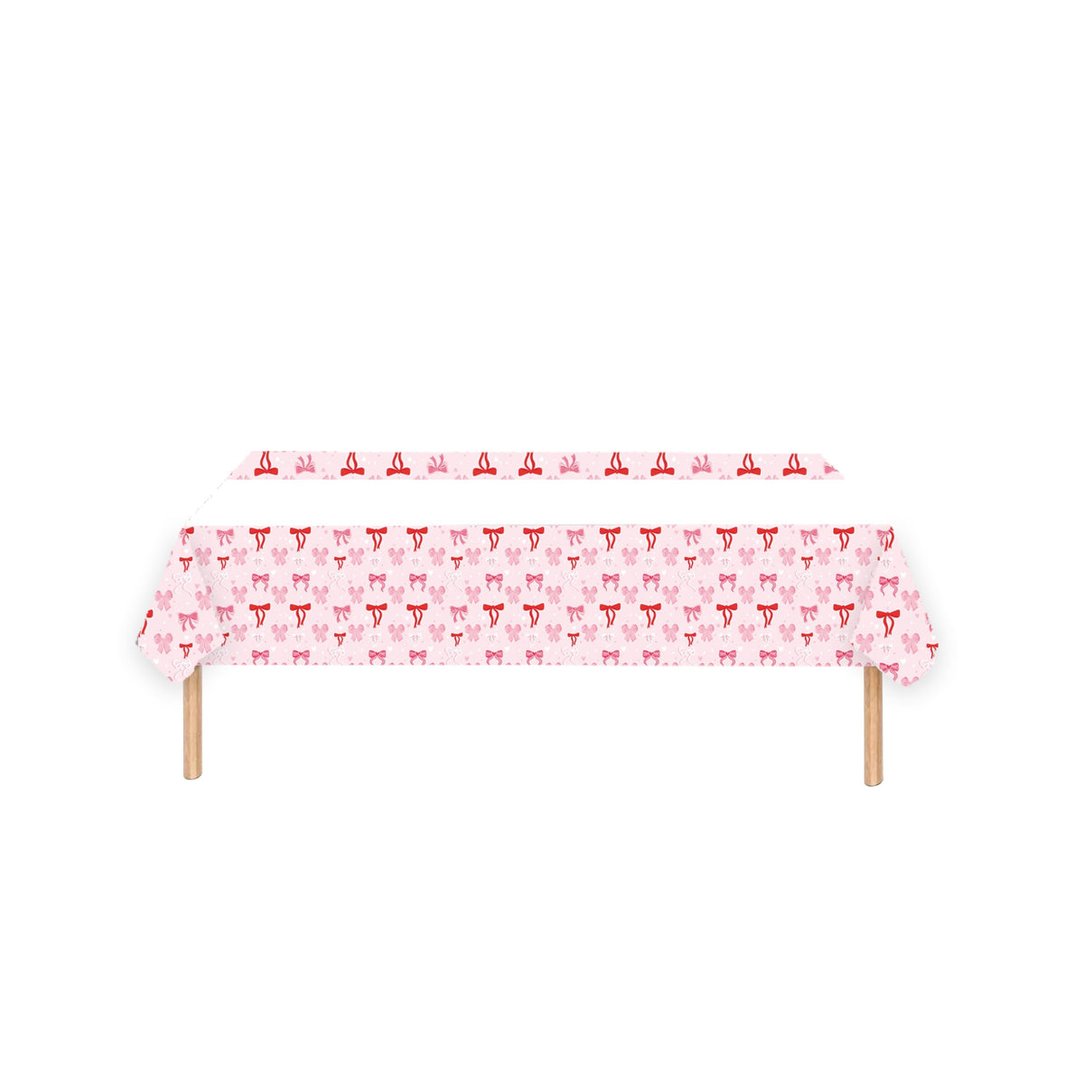 YIWU DAMAI Kids Birthday Sweet Bows Birthday Rectangular Paper Table Cover, 47 x 70 Inches, 1 Count 840482500687