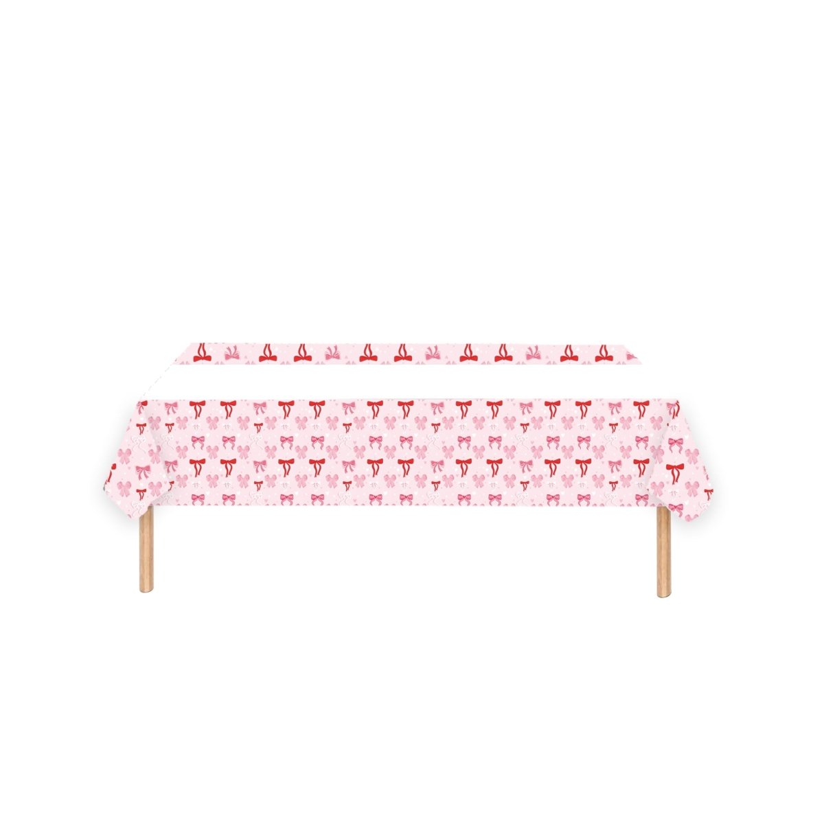 YIWU DAMAI Kids Birthday Sweet Bows Birthday Rectangular Paper Table Cover, 47 x 70 Inches, 1 Count 840482500687
