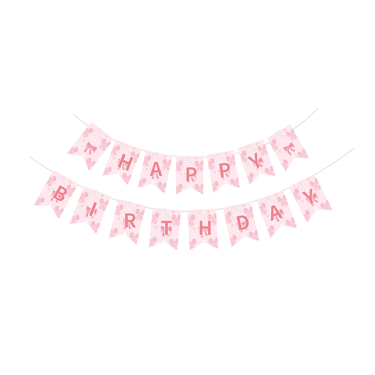 YIWU DAMAI Kids Birthday Sweet Bows Happy Birthday Banner, 118 Inches, 1 Count 840482500694