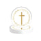 YIWU DAMAI Religious Gold Heavenly Cross Small Round Dessert Paper Plates, 7 Inches, 8 Count 840482501479