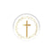 YIWU DAMAI Religious Gold Heavenly Cross Small Round Dessert Paper Plates, 7 Inches, 8 Count 840482501479