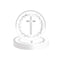 YIWU DAMAI Religious Silver Heavenly Cross Small Round Dessert Paper Plates, 7 Inches, 8 Count 840482501509