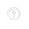 YIWU DAMAI Religious Silver Heavenly Cross Small Round Dessert Paper Plates, 7 Inches, 8 Count 840482501509