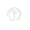 YIWU DAMAI Religious Silver Heavenly Cross Small Round Dessert Paper Plates, 7 Inches, 8 Count 840482501509