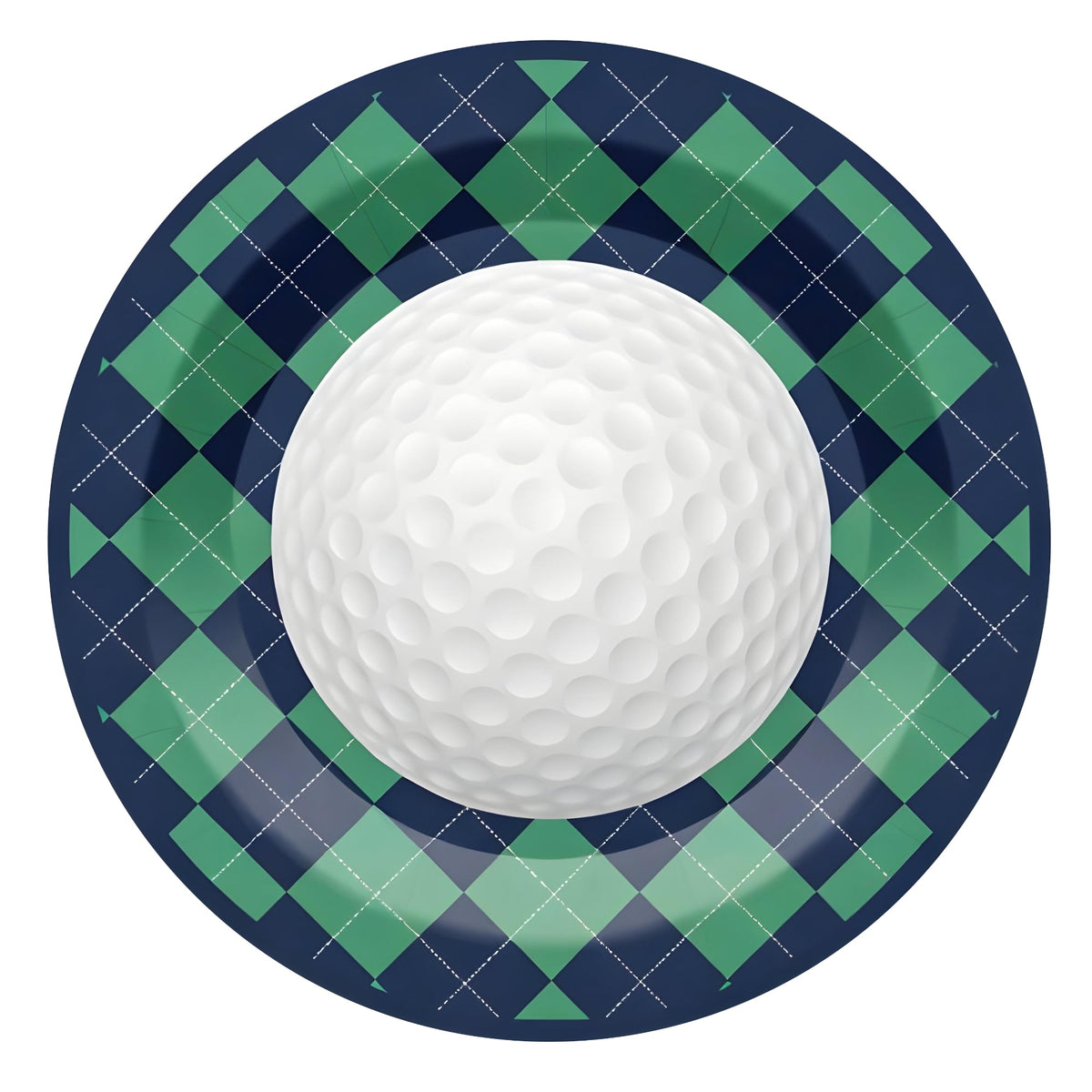 YIWU DAMAI Theme Party Golf Large Round Lunch Paper Plates, 9 Inches, 8 Count 840482500373
