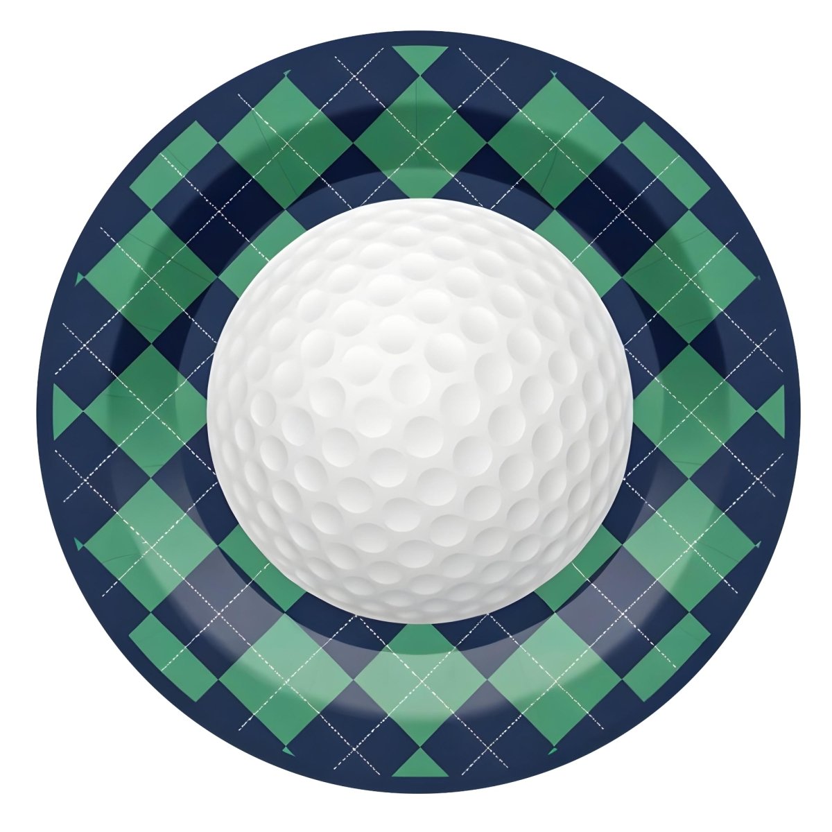 YIWU DAMAI Theme Party Golf Large Round Lunch Paper Plates, 9 Inches, 8 Count 840482500373