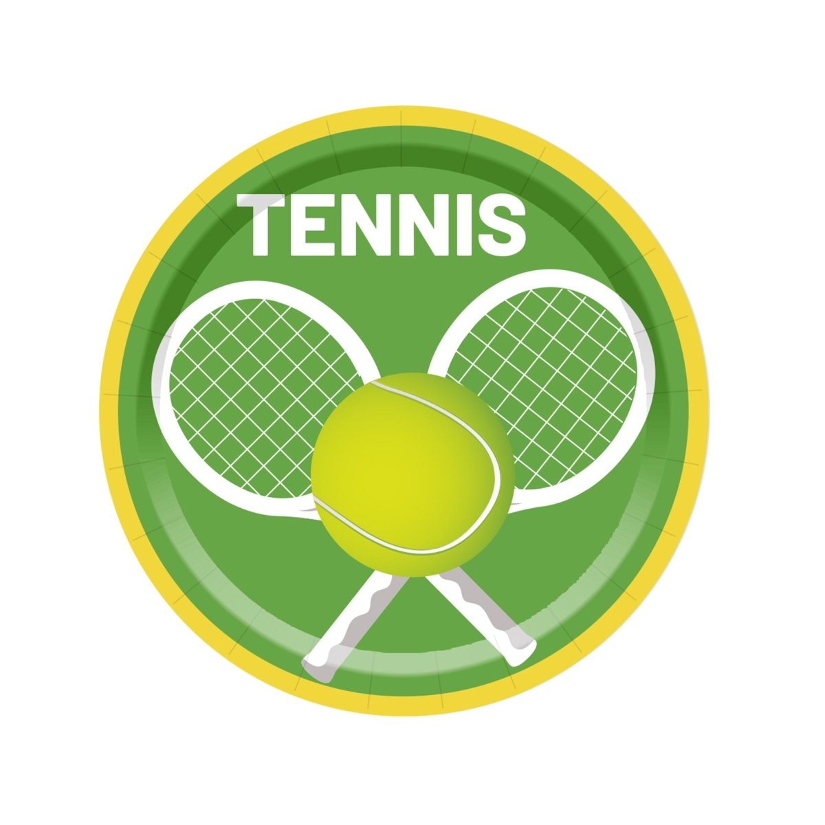 YIWU DAMAI Theme Party Tennis Large Round Lunch Paper Plates, 9 Inches, 8 Count 840482500311