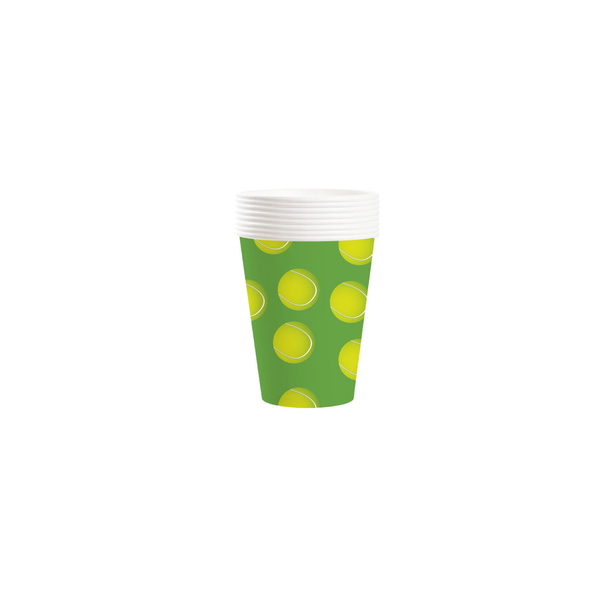 YIWU DAMAI Theme Party Tennis Paper Cups, 9 Oz, 8 Count 840482500328
