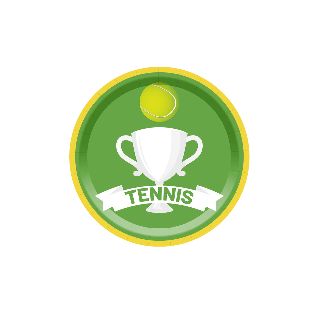 YIWU DAMAI Theme Party Tennis Small Round Dessert Paper Plates, 7 Inches, 8 Count 840482500304