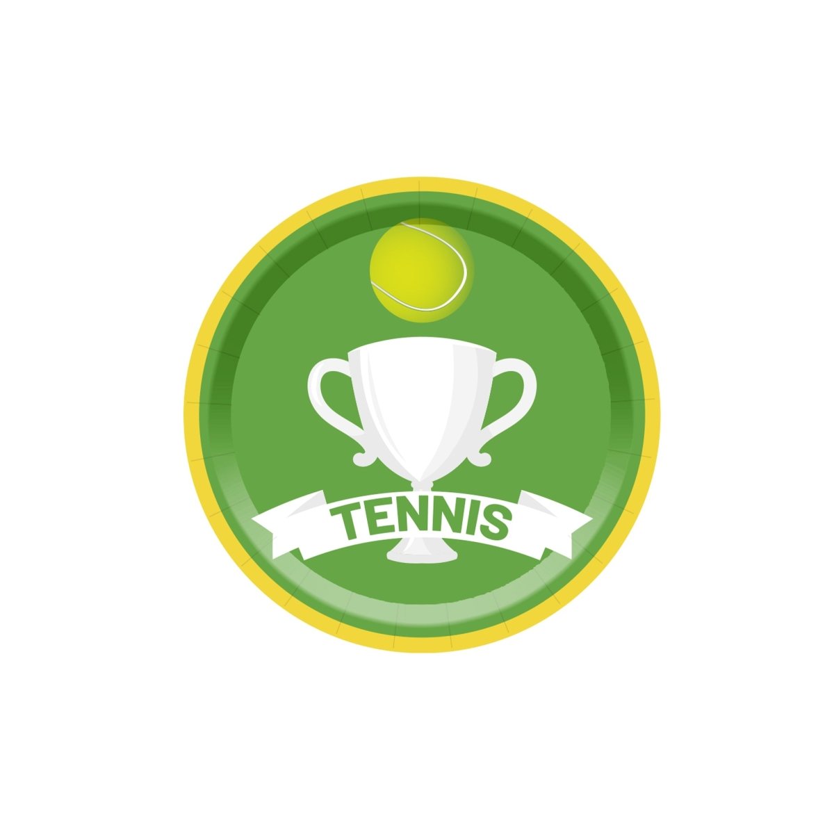 YIWU DAMAI Theme Party Tennis Small Round Dessert Paper Plates, 7 Inches, 8 Count 840482500304