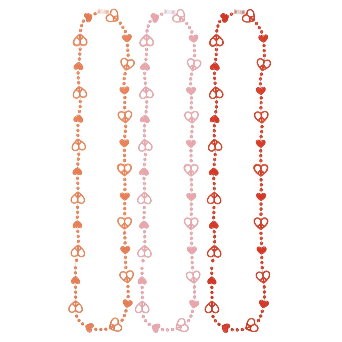 YIWU DAMAI Valentine's Day Heart Peace Sign Necklaces, 3 Count 011179128914