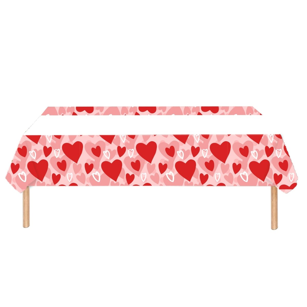 YIWU DAMAI Valentine's Day Love In Every Heart Rectangular Paper Table Cover, 47 x 70 Inches, 1 Count 840482501417