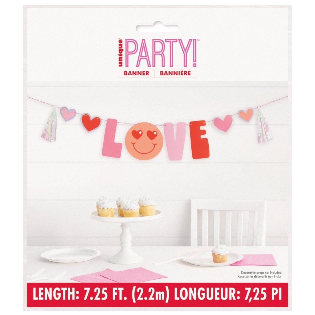 YIWU DAMAI Valentine's Day Retro Love Banner, 87 Inches, 1 Count 011179128693