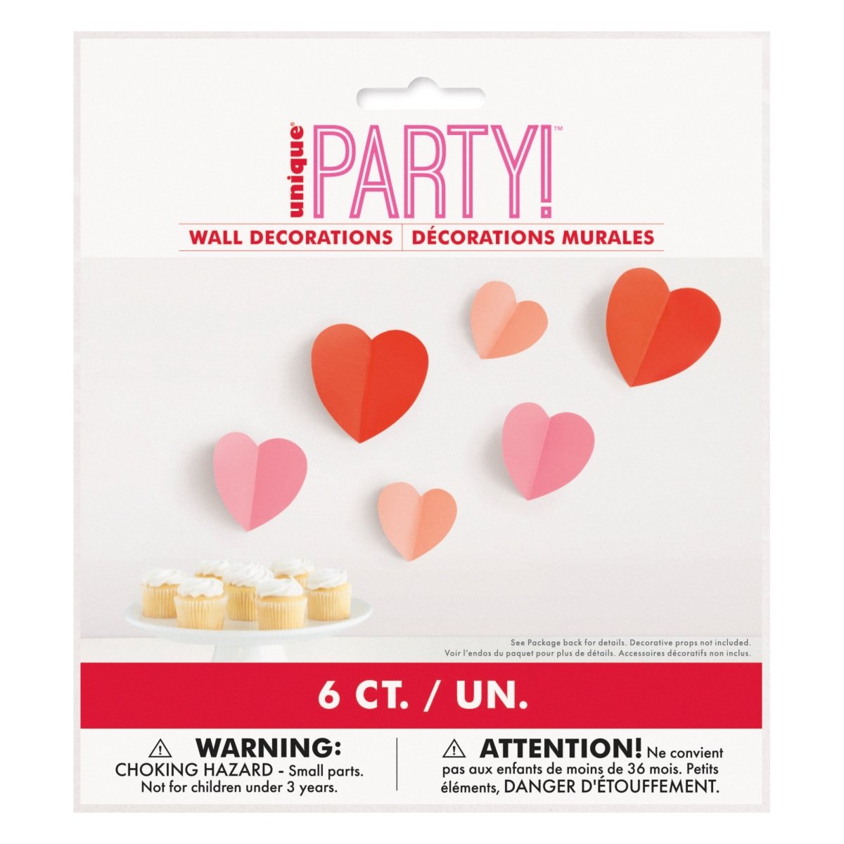 YIWU DAMAI Valentine's Day Retro Love Heart Shaped Wall Decoration Kit, 6 Count 011179128686